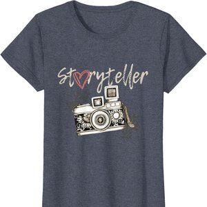 Port & Company | Heather Blue "Storyteller" Photographer Short-Sleeve Tee M